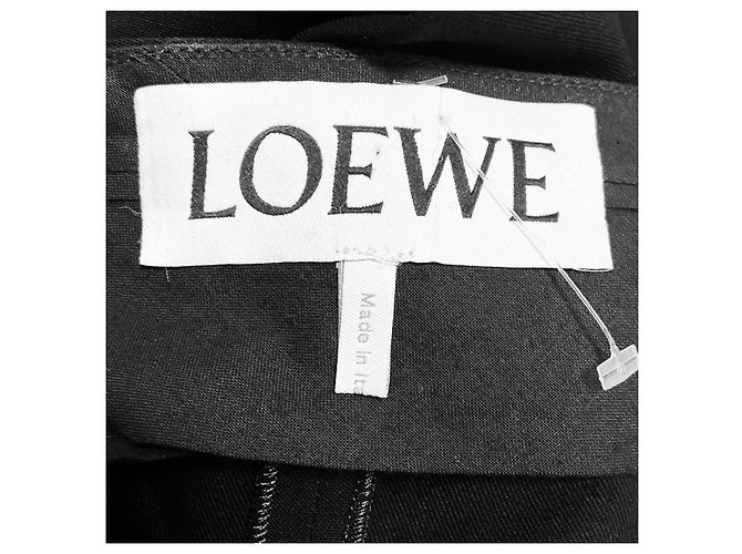 Loewe taillierte schwarze Wollhose mit Gürtel - Ansicht 4