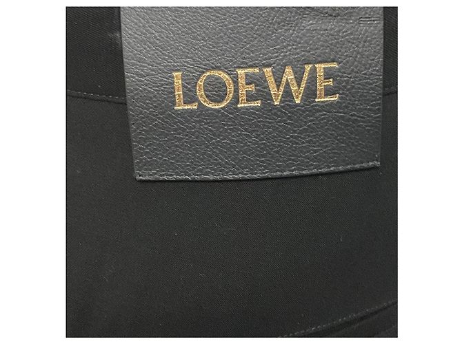 Loewe taillierte schwarze Wollhose mit Gürtel - Ansicht 6