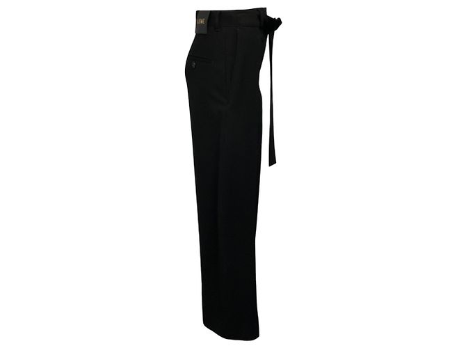 Pantalones de lana ajustados con cinturón negros Loewe - vista 2