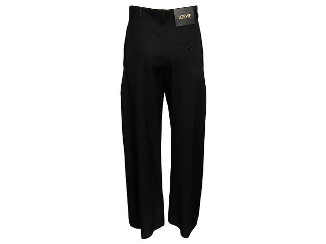 Pantalones de lana ajustados con cinturón negros Loewe - vista 3