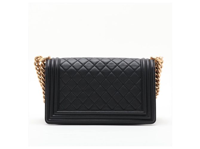 Chanel Borsa a spalla Boy Medium in pelle di vitello trapuntata con doppia cucitura Nero - vista 2