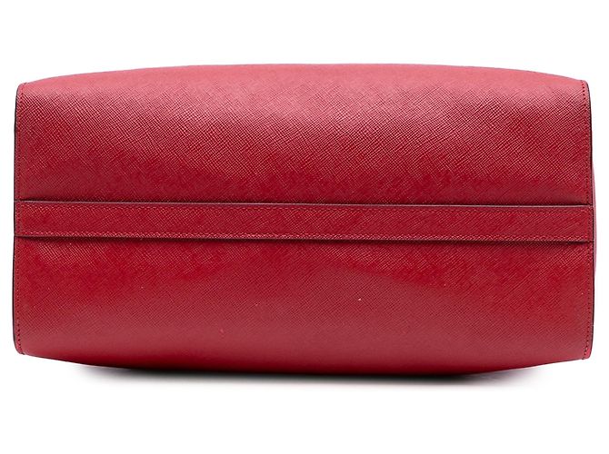 Bolsa Satchel Prada Lux em Saffiano vermelha com acabamento em couro de bezerro macio - vista 3