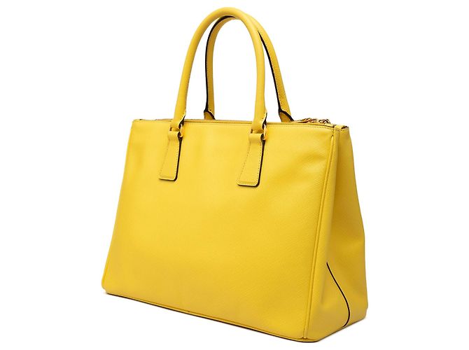 Bolso Prada Medium Saffiano Lux Galleria Double Zip Amarillo - vista 2