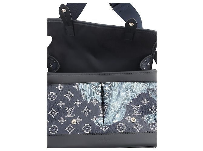 Borsa a Tracolla Louis Vuitton Chapman Brothers Monogram Savane Messenger PM Blu - vista 15