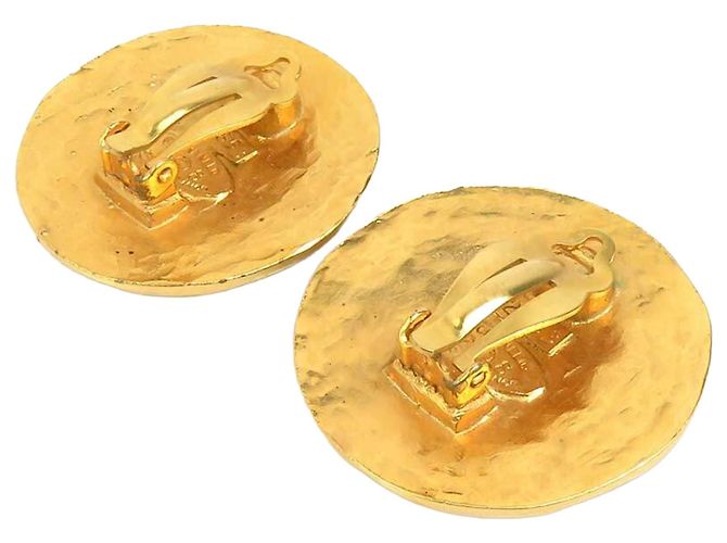 Orecchini a clip rotondi Chanel CC placcati in oro - vista 11