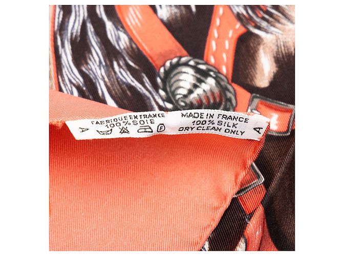 Lenço de seda Orange Hermès Chevaux de Trait 90 Scarves - vista 2