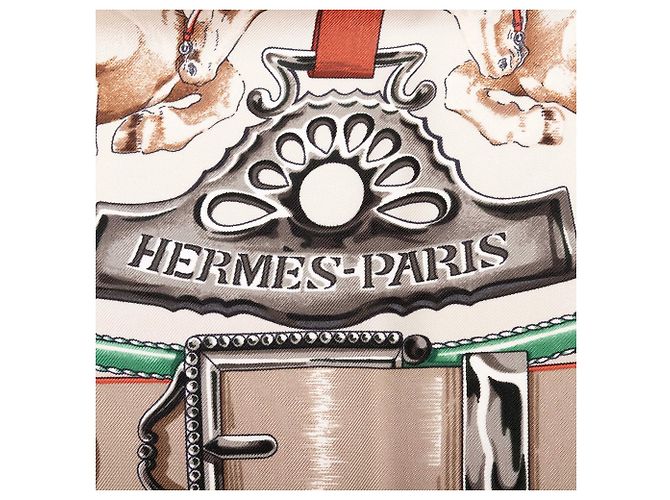 Lenço de seda Orange Hermès Chevaux de Trait 90 Scarves - vista 3