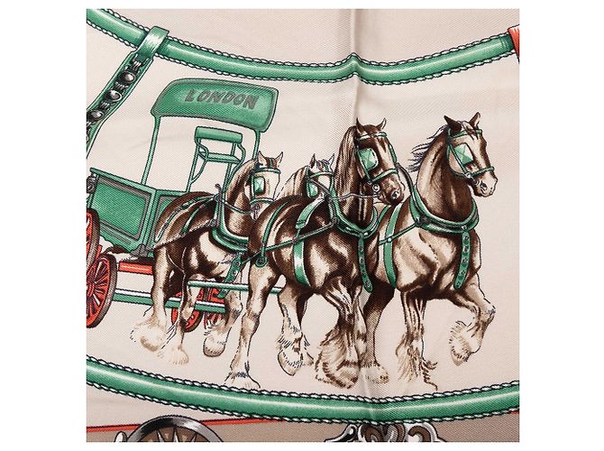 Lenço de seda Orange Hermès Chevaux de Trait 90 Scarves - vista 5