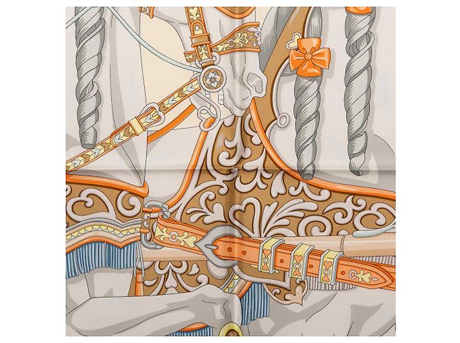Hermès Harnais de Coeur Seidentuch Weiß 90 - Ansicht 2