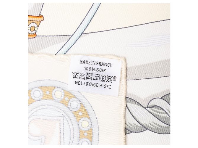 Hermès Harnais de Coeur Seidentuch Weiß 90 - Ansicht 3