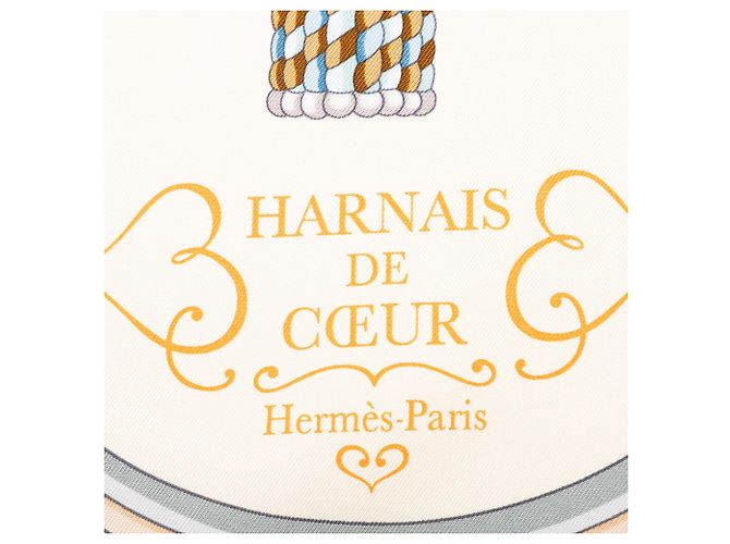 Hermès Harnais de Coeur Seidentuch Weiß 90 - Ansicht 5