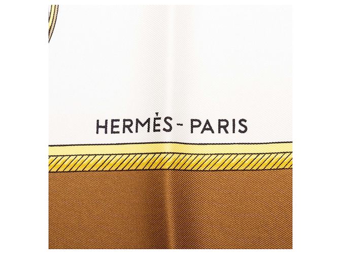 Hermès Les Voitures A Transformation Seidentuch 90 Braun - Ansicht 3