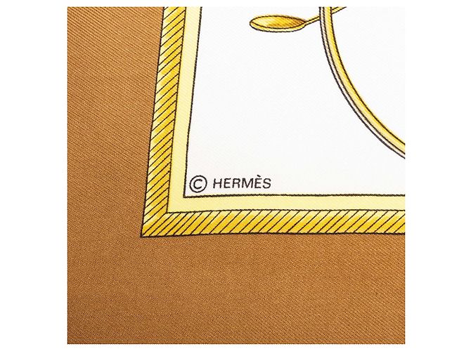 Hermès Les Voitures A Transformation Seidentuch 90 Braun - Ansicht 4