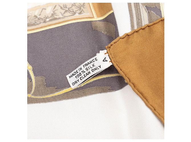 Hermès Les Voitures A Transformation Seidentuch 90 Braun - Ansicht 5