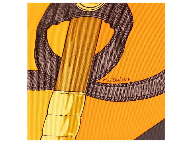 Hermès Eperon D Or Seidentuch Braun 90 - Ansicht 5