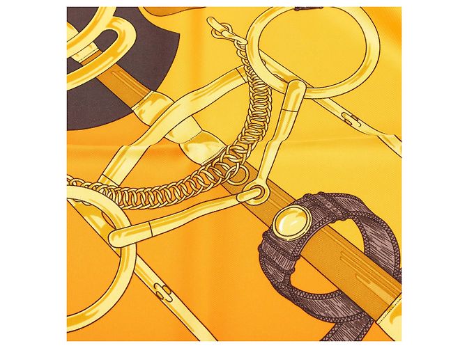 Hermès Eperon D Or Seidentuch Braun 90 - Ansicht 7