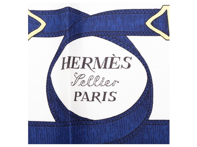 Lenço de seda Hermès Eperon D Or Branco 90 Scarves - vista 6