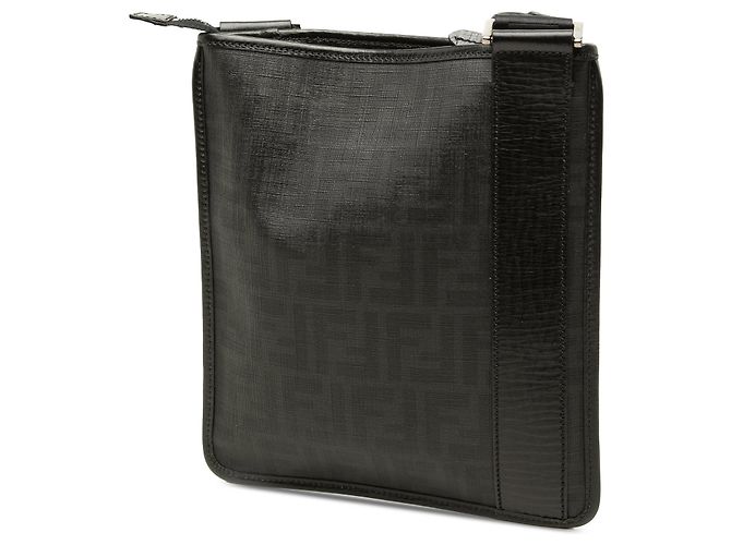 Borsa a tracolla Fendi Zucca Spalmati nera - vista 2