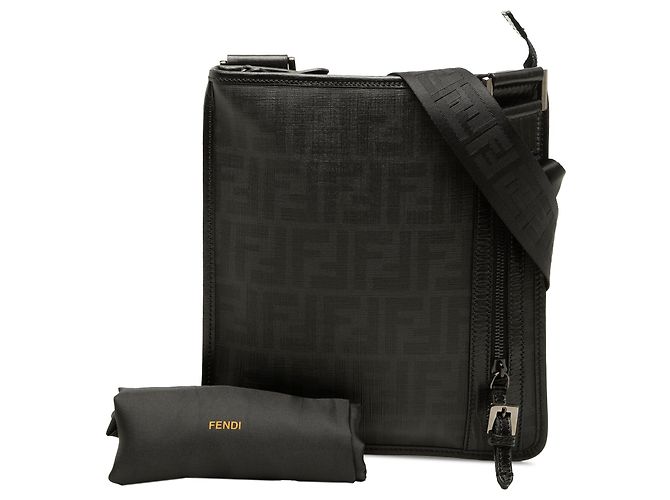 Borsa a tracolla Fendi Zucca Spalmati nera - vista 7