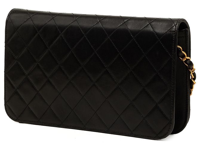 Bolsa Tiracolo Chanel Medium CC Quilted Lambskin Full Flap Preta - vista 2