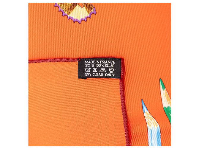 Foulard di seta Hermès A Vos Crayons Arancione 90 - vista 5