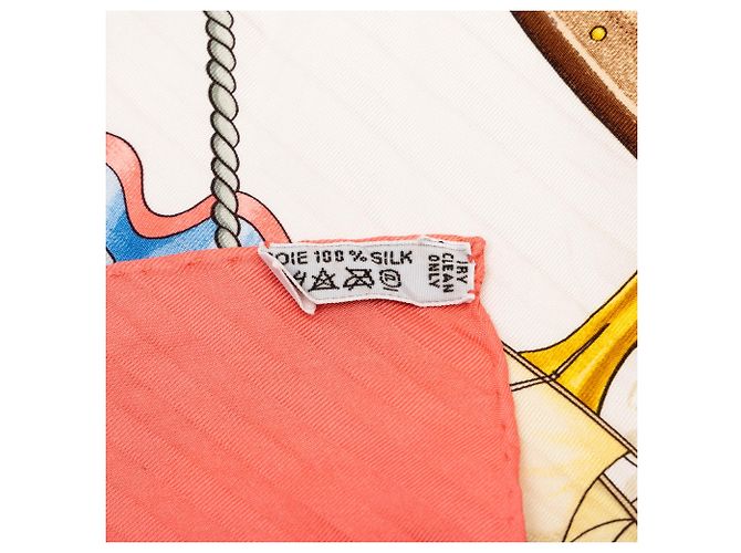 Hermès Vive le Vent Plissierter Seidenschal Rosa 90 - Ansicht 3