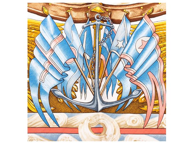 Hermès Vive le Vent Plissierter Seidenschal Rosa 90 - Ansicht 5