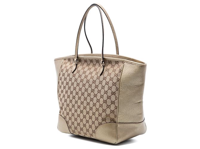 Borsa tote Bree Gucci in tela GG e pelle dorata - vista 2