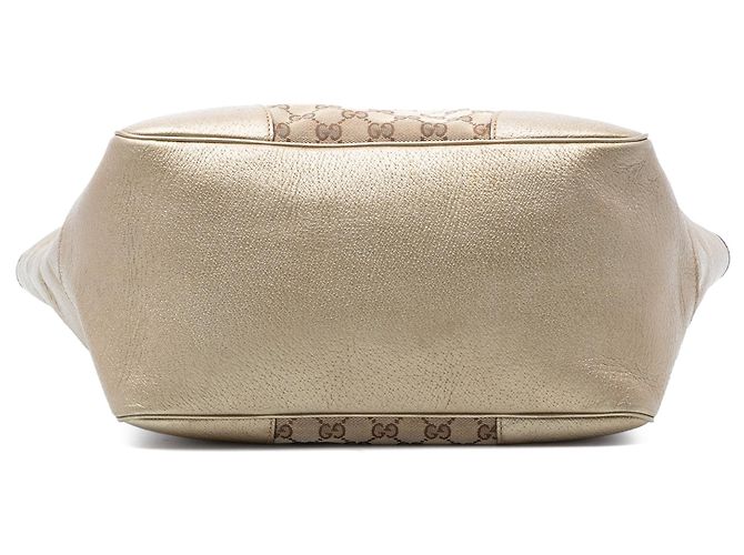 Borsa tote Bree Gucci in tela GG e pelle dorata - vista 3