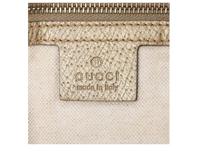 Borsa tote Bree Gucci in tela GG e pelle dorata - vista 5