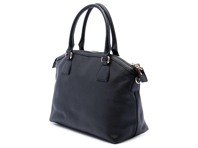 Borsa Dome Satchel Gucci Medium in pelle di vitello nera con ciondolo GG - vista 2