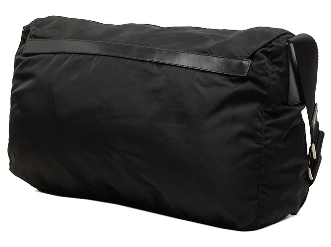 Sac messager Prada Tessuto noir avec fermeture éclair et double boucle - vue 2