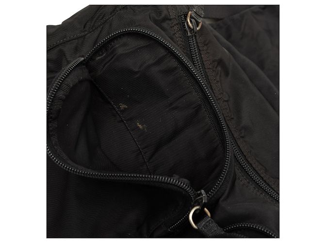 Sac messager Prada Tessuto noir avec fermeture éclair et double boucle - vue 5