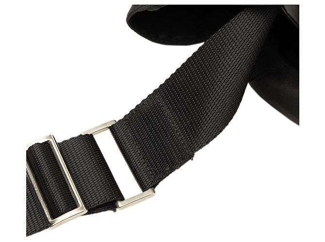 Sac messager Prada Tessuto noir avec fermeture éclair et double boucle - vue 7
