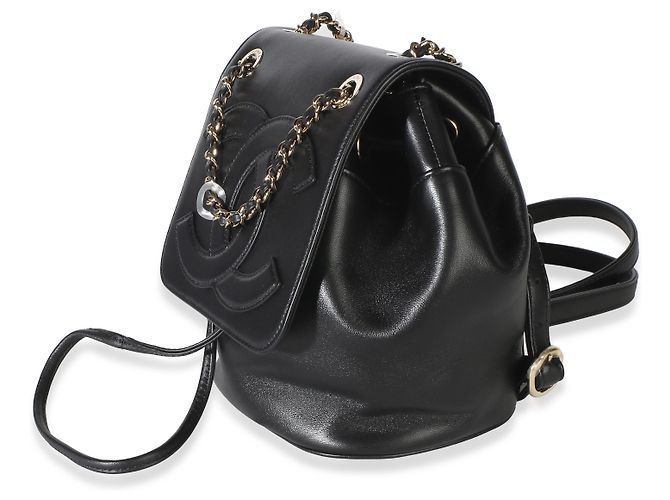 Gabrielle Chanel CC Mania Mini-Rucksack aus schwarzem Lammleder - Ansicht 3