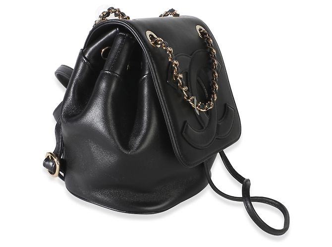 Gabrielle Chanel CC Mania Mini-Rucksack aus schwarzem Lammleder - Ansicht 4