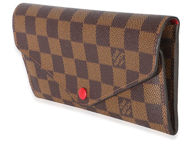 Portafoglio Josephine Louis Vuitton in canvas Damier Ebene rosso - vista 3