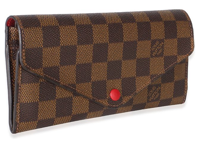 Portafoglio Josephine Louis Vuitton in canvas Damier Ebene rosso - vista 4