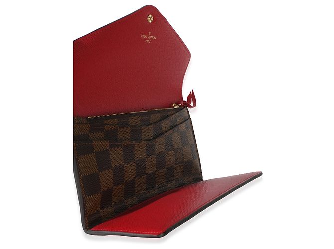 Portafoglio Josephine Louis Vuitton in canvas Damier Ebene rosso - vista 5