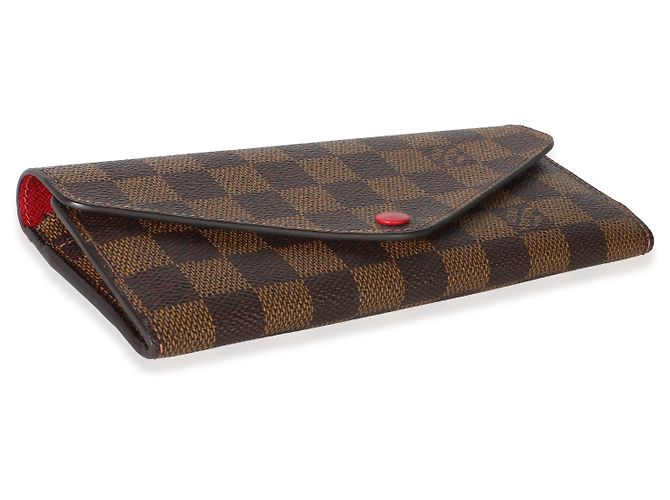 Portafoglio Josephine Louis Vuitton in canvas Damier Ebene rosso - vista 7