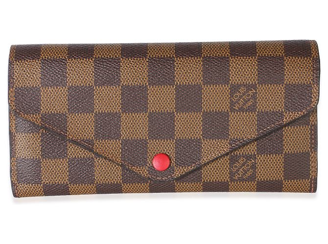 Portafoglio Josephine Louis Vuitton in canvas Damier Ebene rosso - vista 8