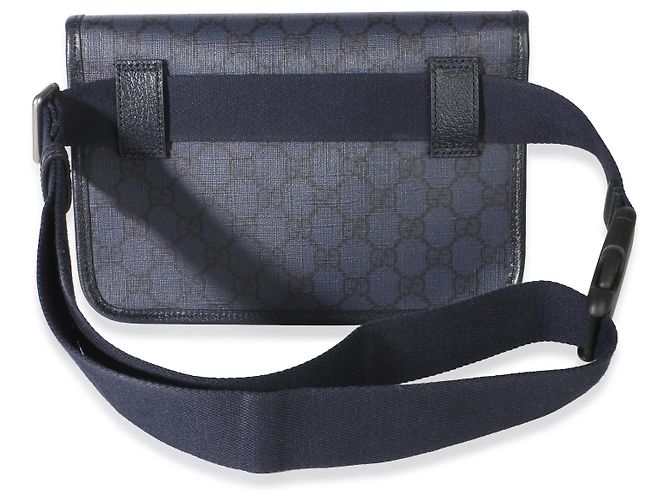 Borsetta cintura slim Gucci Ophidia Web in tela GG Supreme blu navy - vista 2