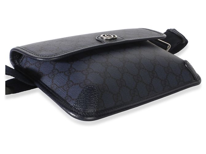 Borsetta cintura slim Gucci Ophidia Web in tela GG Supreme blu navy - vista 7