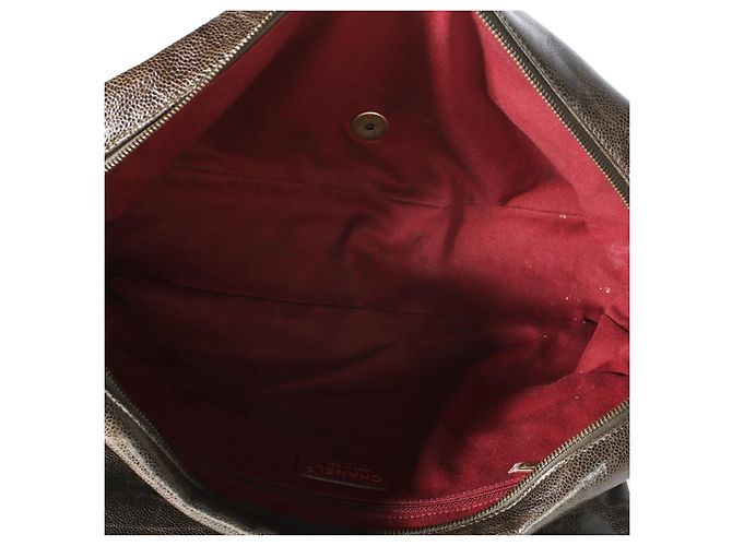 Gabrielle Borsa Chanel Large Shiva Flap in pelle caviar glassata matelassé marrone - vista 5