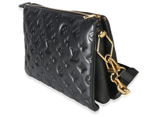 Louis Vuitton Coussin PM in pelle di agnello con Monogram embossed nero - vista 3