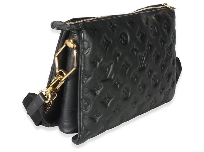 Louis Vuitton Coussin PM in pelle di agnello con Monogram embossed nero - vista 4