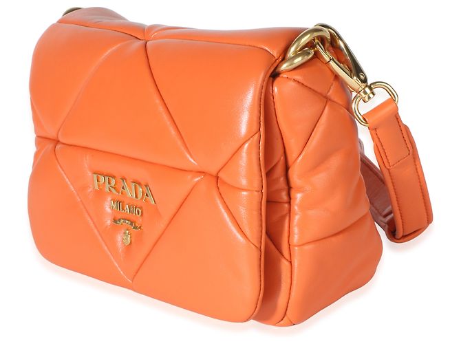 Borsa a catena Patchwork System Small in Nappa Arancione Prada - vista 3