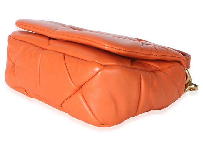 Borsa a catena Patchwork System Small in Nappa Arancione Prada - vista 5