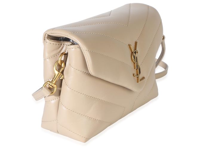 Autre Marque Saint Laurent Beige Calfskin Y Quilted Monogram Toy Loulou - vista 3