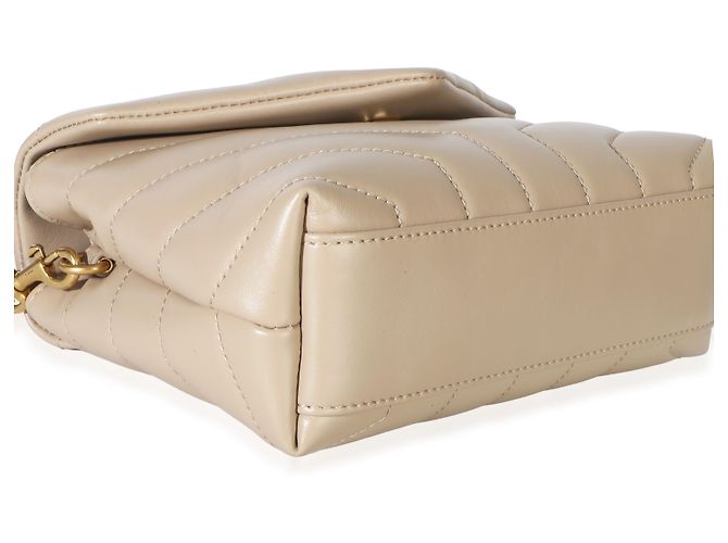 Autre Marque Saint Laurent Beige Calfskin Y Quilted Monogram Toy Loulou - vista 4